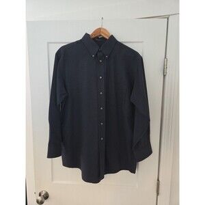 #142 Bill Blais Men's XL 17 32/33 Wrinkle Free Oxford Men's black button down